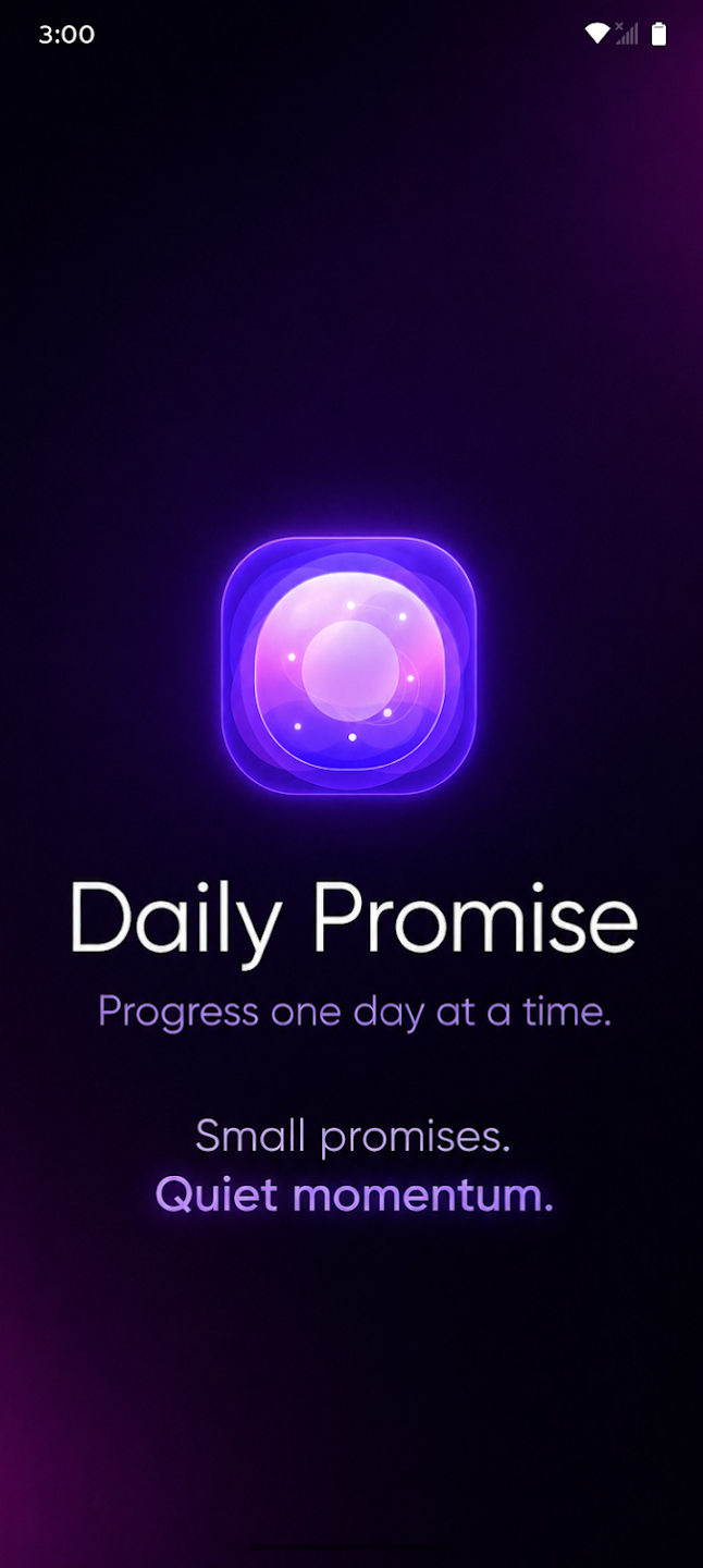Daily Promise welcome screen