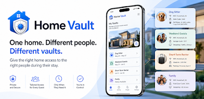Home Vault app preview showing secure home information sharing